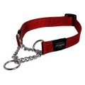 Rogz Obedience Half-check Collar Red Color (Medium : 26-40cm)